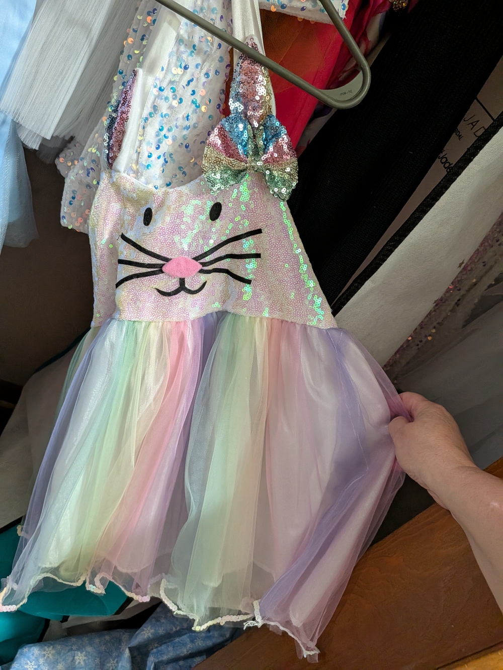 Pastel Sequin Bunny Costume Dress for Kids